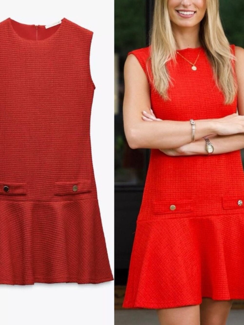 ZARA TEXTURED SHORT DRESS RED BRAND NEW WITH TAGS SIZE SMALL